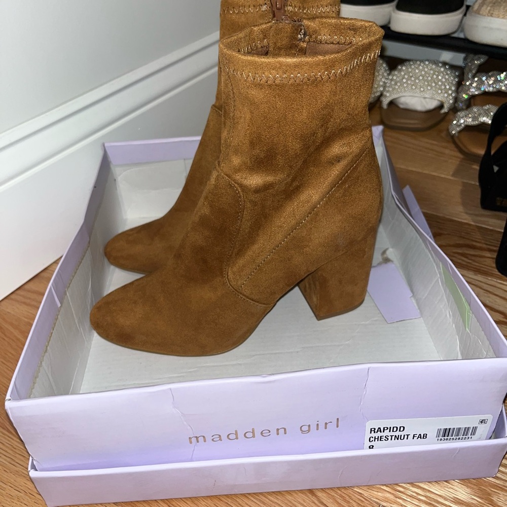 Madden Girl Brown Heeled Boots